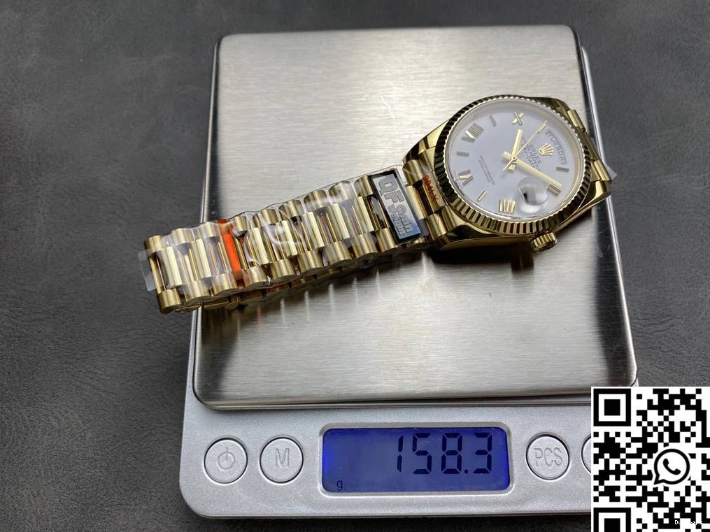 M128238-0113 QF Date Rolex White v5 987 Dial Day Yellow Tungsten Steel Gold Resilient 36mm Factory 0719